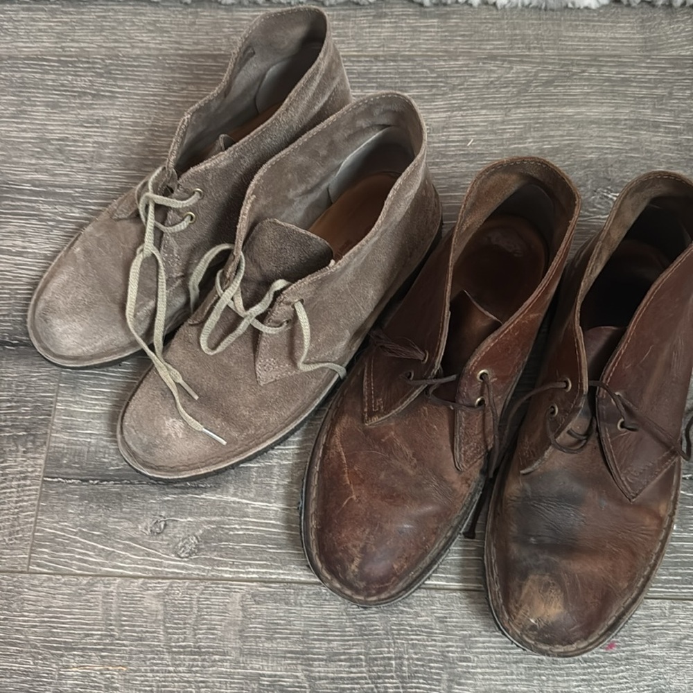 2 for 1 - Clark’s Desert Boot Gray Suede & Brown Leather